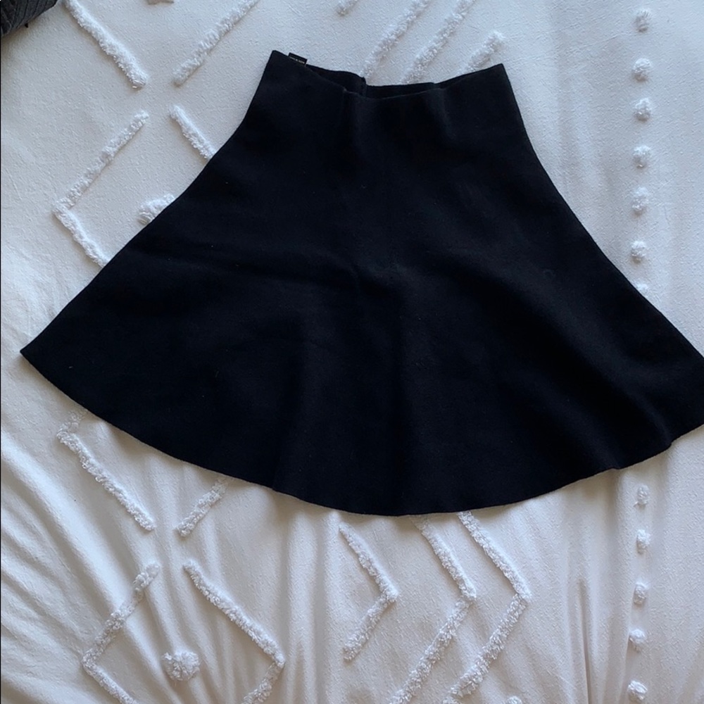 a-line black mini skirt